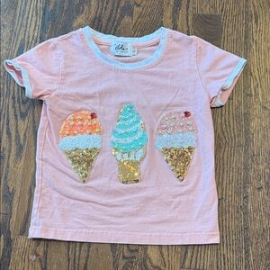 Lola Kids Pink Ice Cream Sequin Tee
